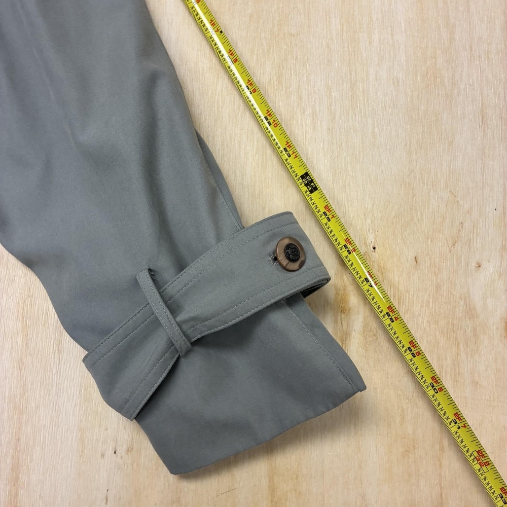 Fitzwright Coat Womens 10 Gray Long Rain Trench Collared Lined Button Pockets - Picture 7 of 10